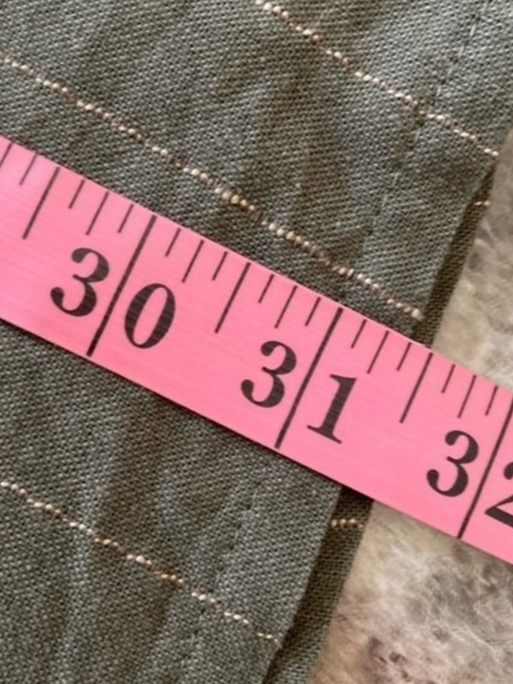 Hayden Jumper Pinafore Olive Green Pinstripe Overall Dress Buttons 100% Cotton - Picture 8 of 14